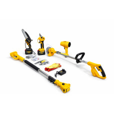 Набір садовий 5в1 DeWalt (DCM160N, DCMPP540P1, DCMST156N, повітродувка, подовжувач) 