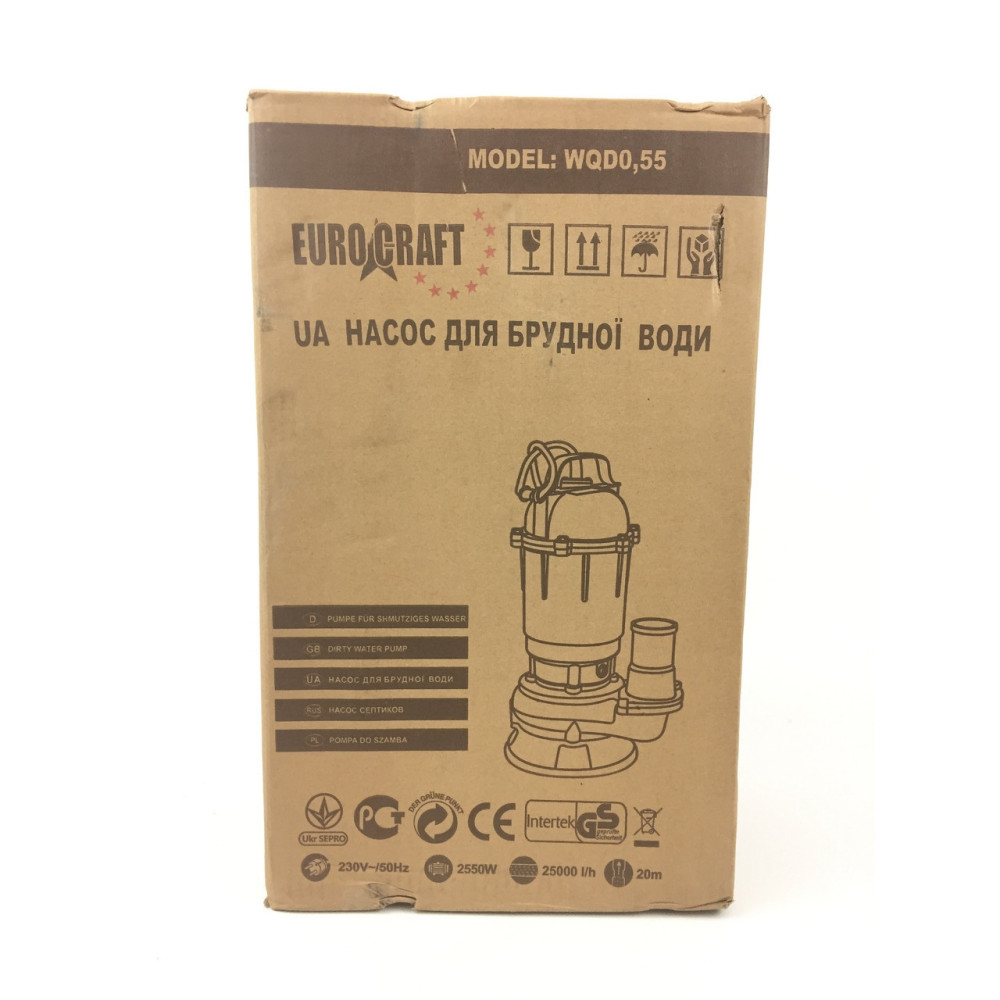 Насос Занурювальний Euro Craft WQD 10-8-0,55 (потужність 2550 Вт)