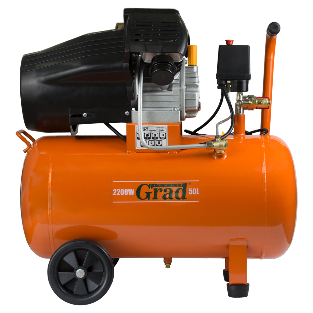 КОМПРЕСОР V 2.2кВт 386Л/ХВ 8БАР 50Л (2 КРАНИ) GRAD (7043935)