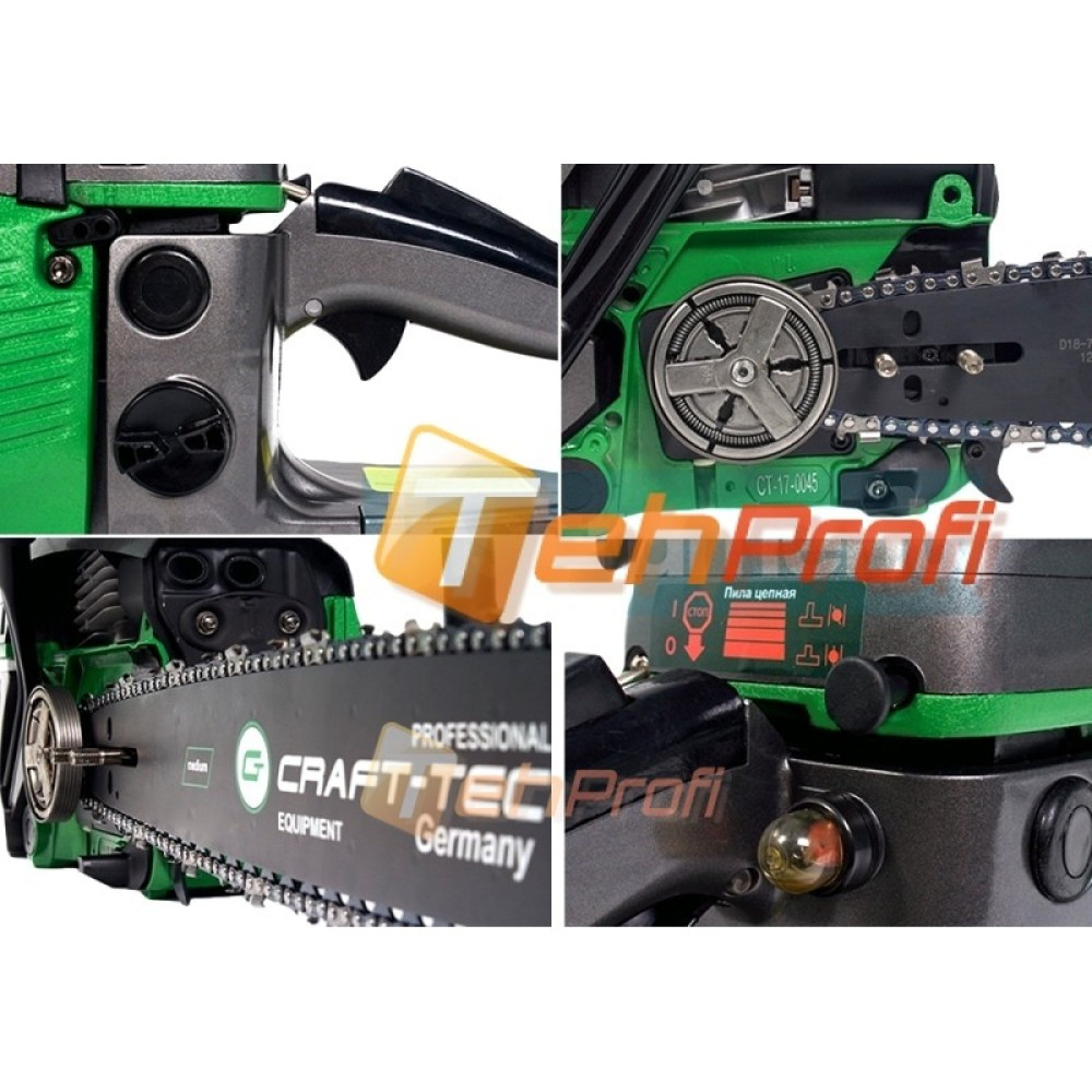 Бензопила Craft-Tec CT-5000 Original (2 шини 2 ланцюга) прозора кришка