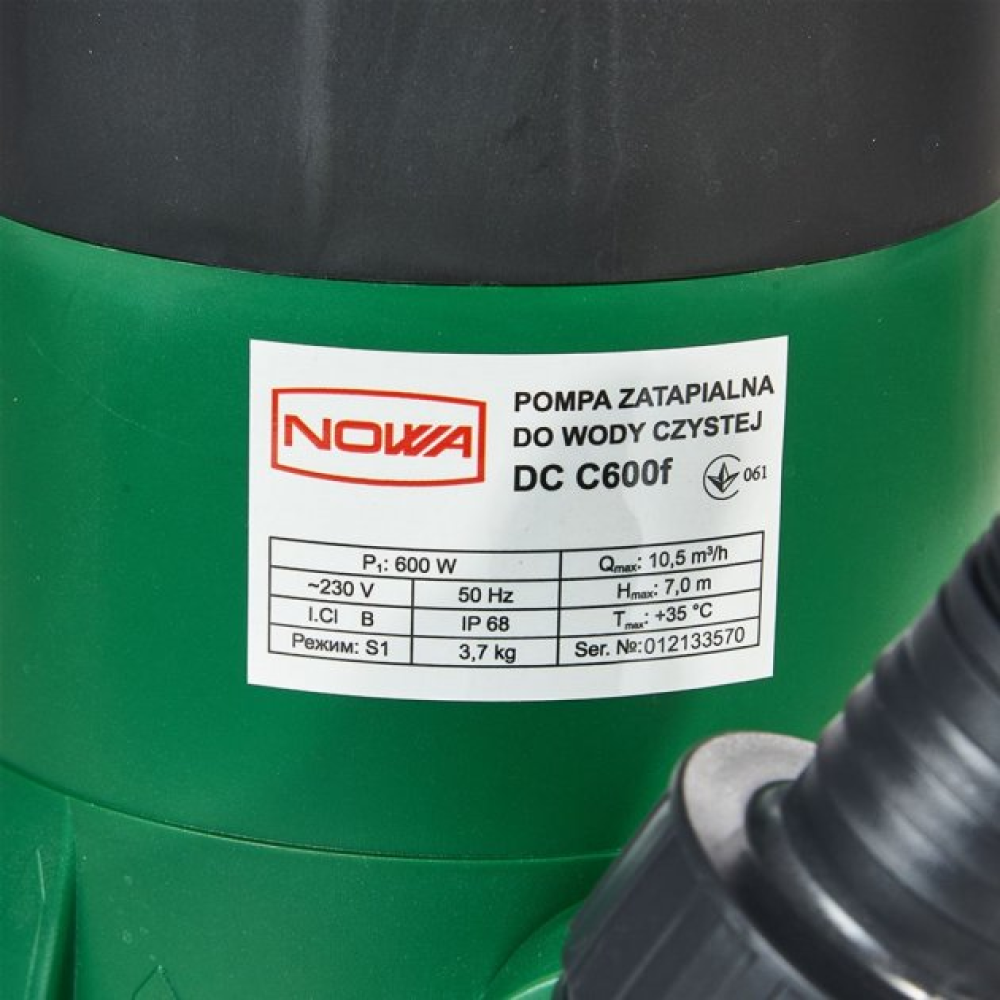 Насос занурювальний для чистої води NOWA DC C600f
