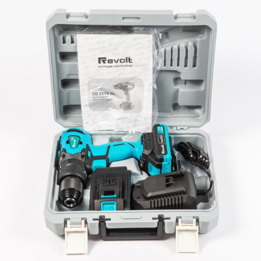 Шуруповерт акумуляторний Revolt CD 21/70 BL (ударний)