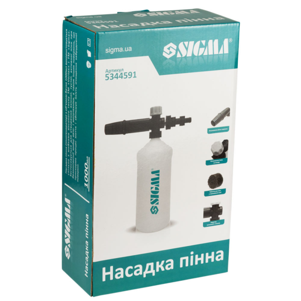 Насадка пінна (піногенератор пластик) 1л для мийок високого тиску SIGMA (5344591)